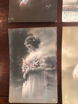 Lote 6 Postales Antiguas Románticas