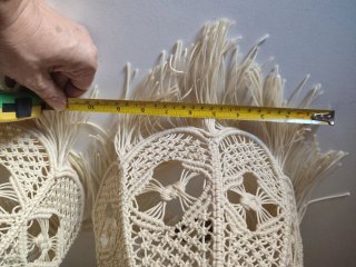 Pantallas lámpara macramé flecos
