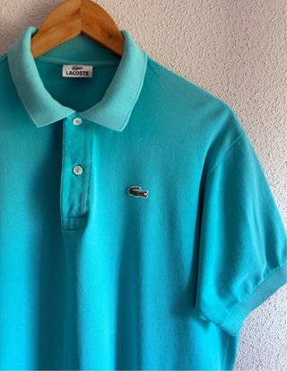 Polo Lacoste Turquesa Vintage Hombre