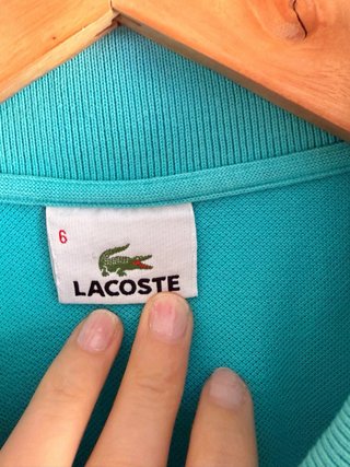 Polo Lacoste Turquesa Vintage Hombre