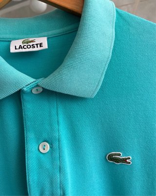 Polo Lacoste Turquesa Vintage Hombre
