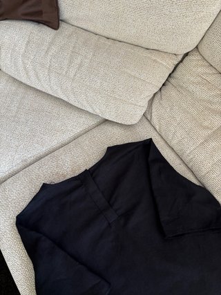 Camiseta Zara Algodón y Lino Negra
