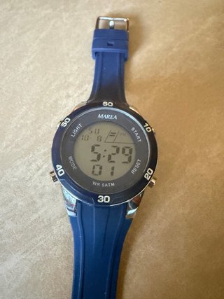 Reloj Marea Digital Azul y Plateado