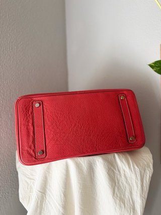 Bolso de piel Coral/Rojo Piel 30cm