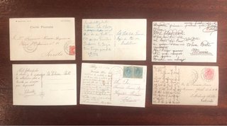 Lote 6 Postales Antiguas Románticas Mujeres