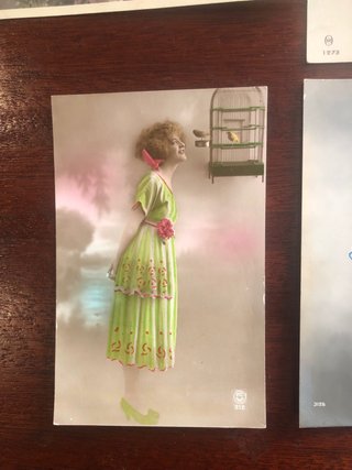 Lote 6 Postales Antiguas Románticas Mujeres