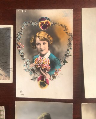 Lote 6 Postales Antiguas Románticas Mujeres