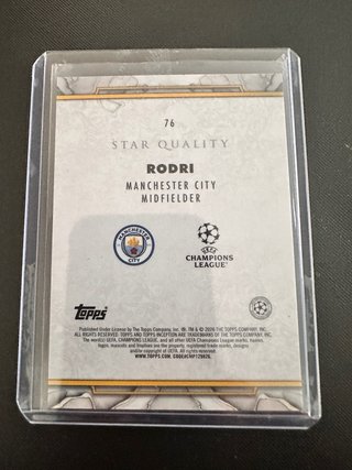 Tarjeta Rodri Star Quality Inception Topps 105/199