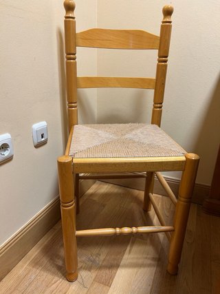 Escritorio madera maciza + 2 sillas
