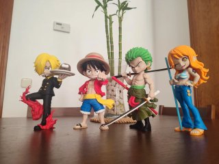 5 Figuras One Piece Luffy, Zoro, Nami, Sanji y Ace