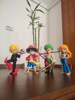 5 Figuras One Piece Luffy, Zoro, Nami, Sanji y Ace