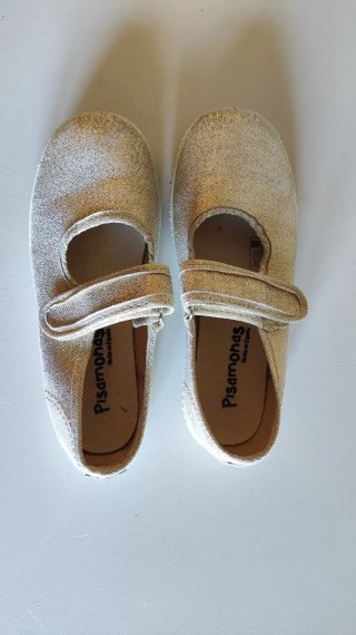 Zapatillas Pisamonas niña ceremonia doradas
