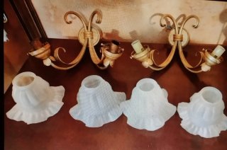 Applique vintage oro con paralumi