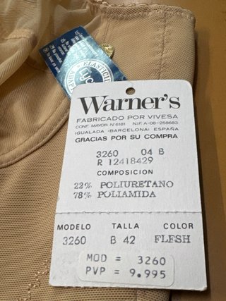 Faja Body Warner's Talla 42 Beige