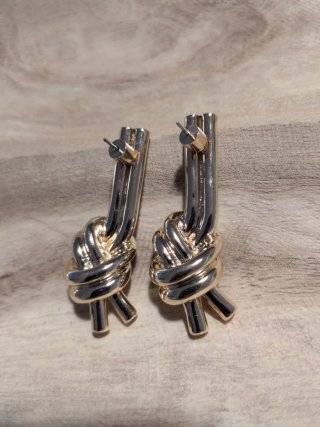 Pendientes Nudo Dorado y Plateado
