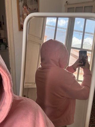 Sudadera rosa con capucha