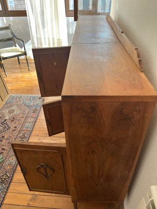 Mueble comedor madera y cristal