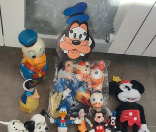 lote figuras muñecos disney goma pvc mickey donald