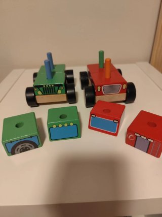 Juego 2 coches madera