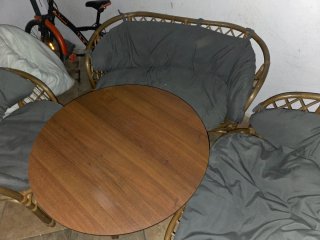 Juego Terraza Ratán 2 Sillones Mesa