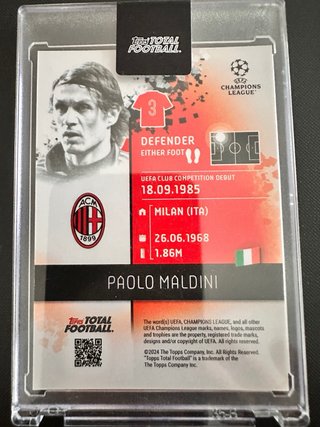 Tarjeta Paolo Maldini AC Milan 3/75