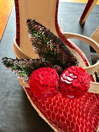 Elisabetta Franchi Sandali Piattaforma Ciliegie