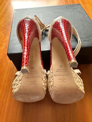 Elisabetta Franchi Sandali Piattaforma Ciliegie