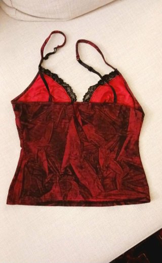 Top Corsetto Intimissimi Vintage Y2K Rosso Nero