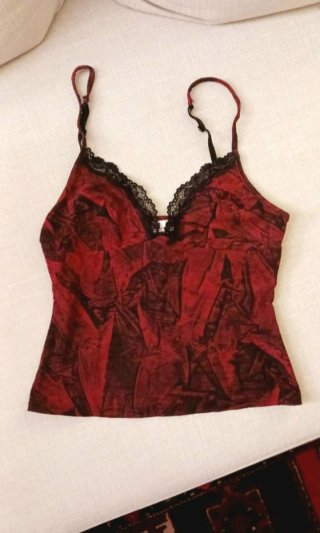 Top Corsetto Intimissimi Vintage Y2K Rosso Nero