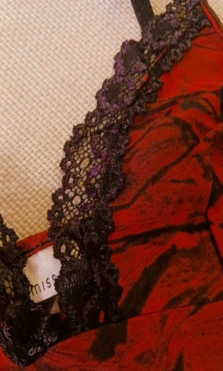 Top Corsetto Intimissimi Vintage Y2K Rosso Nero