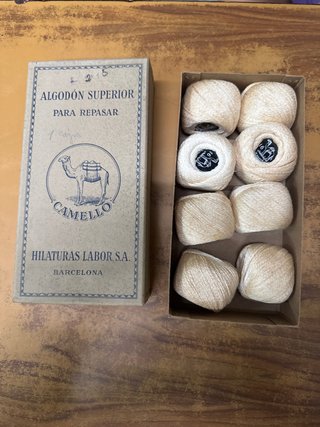 Ovillos Algodón Camello Blanco