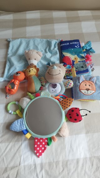 Lote Juguetes Bebé Peluche Libro Espejo