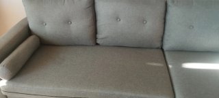 Sofá modular gris 3 plazas + chaiselongue