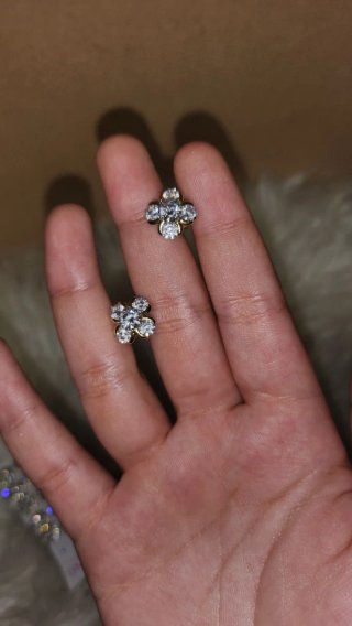 Orecchini fiore zirconi dorati