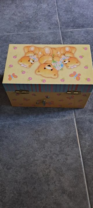 Joyero infantil ositos flores mariposas con musica