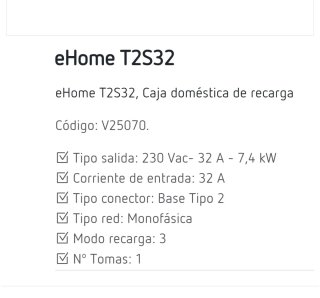 Cargador Coche Eléctrico Circutor eHome T2S32