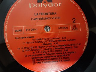 La Frontera Capturados Vivos 2 LP vinilo 1992