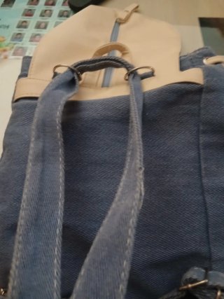 Mochila juvenil denim y beige