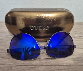 Gafas de Sol Guess Aviador Azules y Plateadas