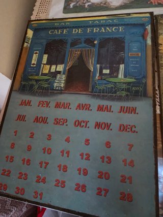 Calendario Coca-Cola y Café de Francia