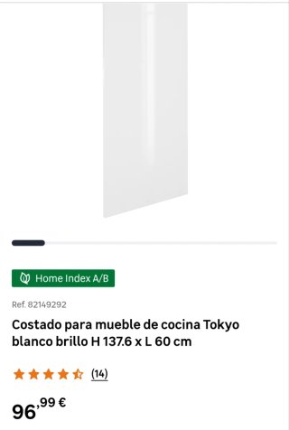 Costado mueble cocina Tokyo blanco brillo