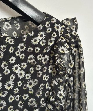 Zara Trafaluc Top Floreale Maniche Lunghe