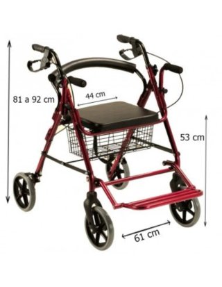 Andador para adultos con asiento y cesta