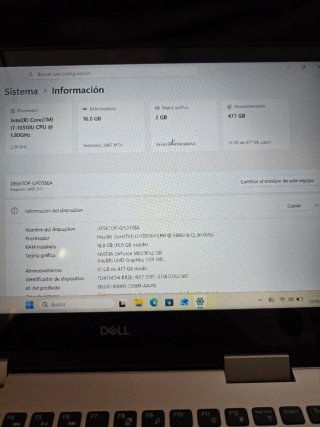 Portátil Dell Inspiron 5491 i7 10th Gen Táctil