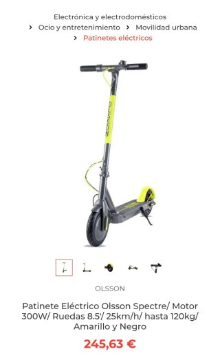 Patinete Eléctrico Olsson Spectre Amarillo