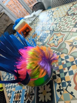 Peluca divertida disfraz multicolor