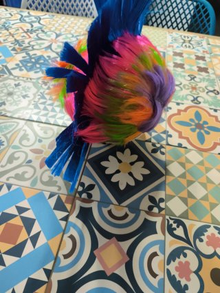 Peluca divertida disfraz multicolor