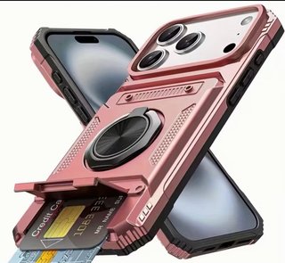 Funda móvil con tarjetero y anillo