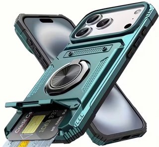 Funda móvil con tarjetero y anillo