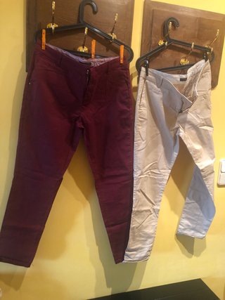 Lote 4 pantalones loneta vestir